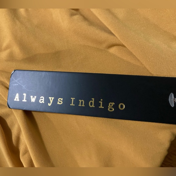 Always Indigo Boho Mustard Wide Leg Pull-On Pants Size M - Picture 12 of 12